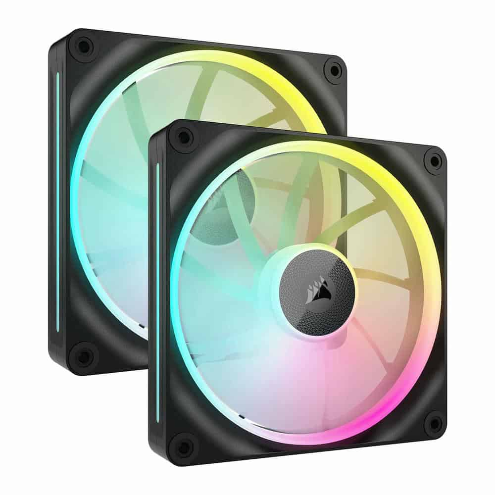 Corsair iCUE LINK LX140 RGB Black Dual 140mm PWM Fan Starter Kit 2 Pack